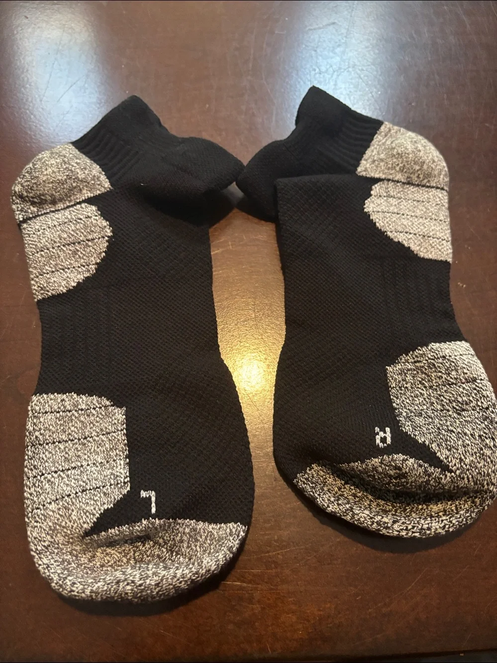 3 Pair Black Low-Cut Athletic Socks with Gray Cushioned Soles NWOT